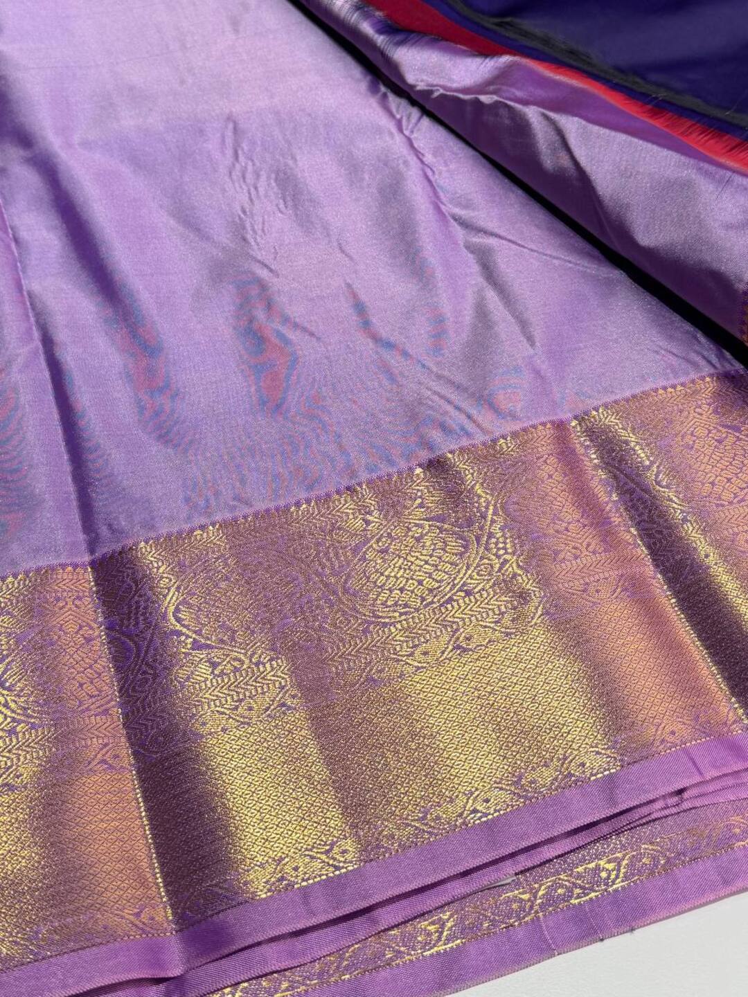 Navy Blue Semi Kanchi Silk Saree