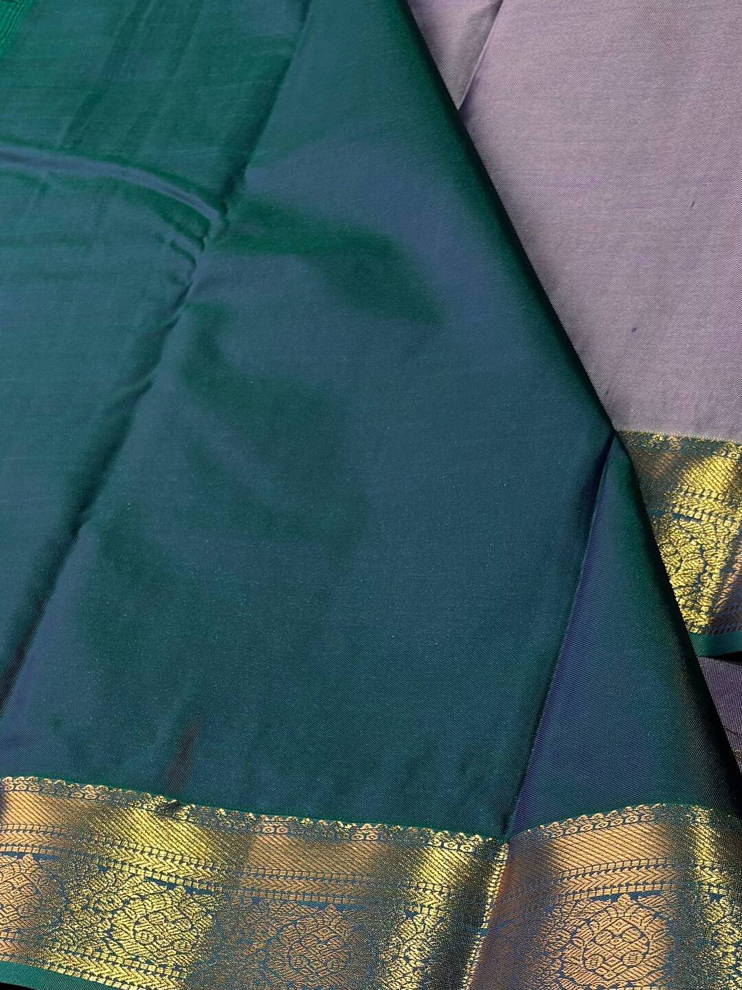 Lavender Purple Semi Kanchi Silk Saree