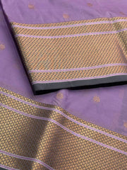 Lavender Purple Semi Kanchi Silk Saree