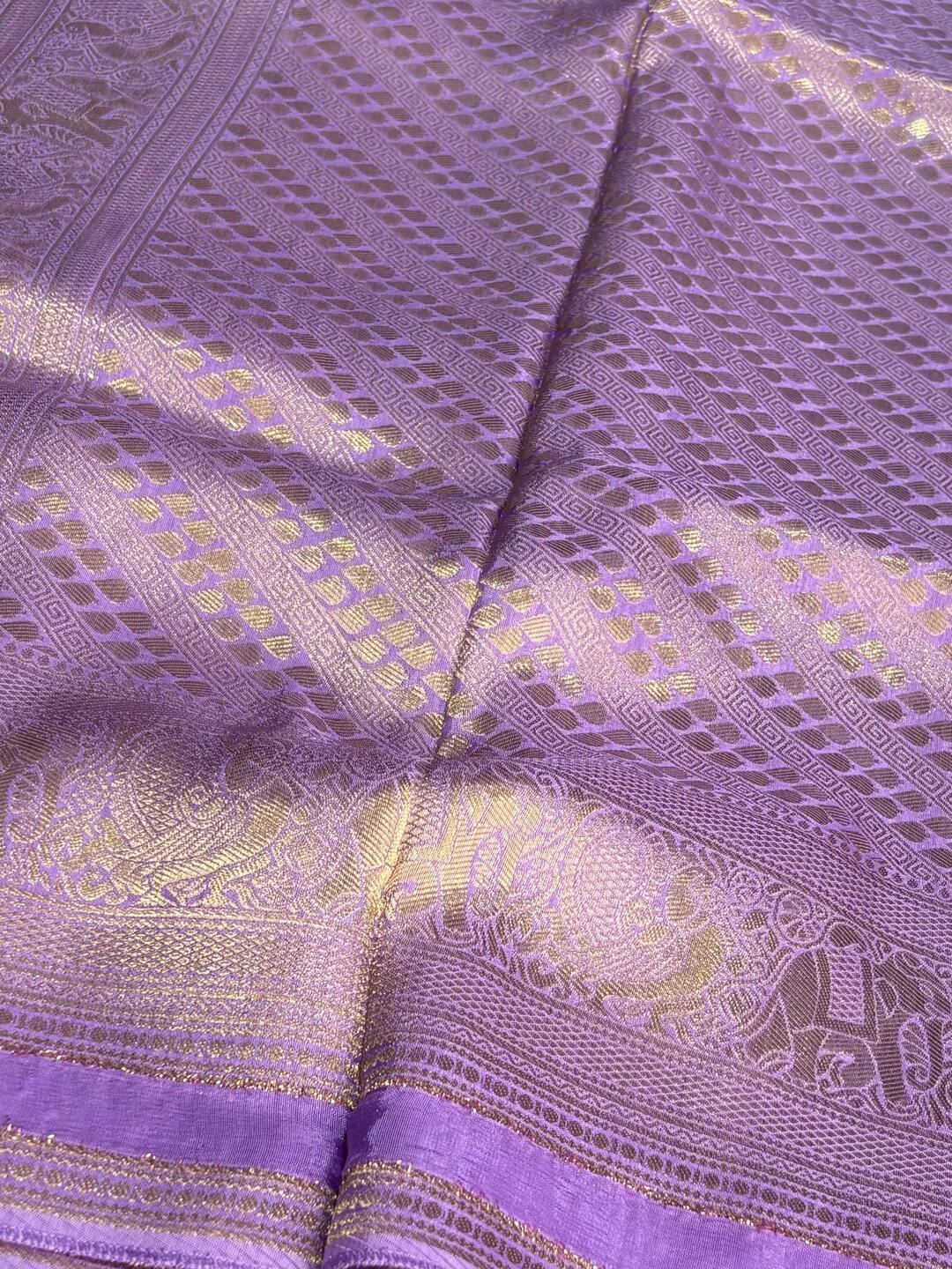Lavender Purple Banaras Cotton Silk Saree