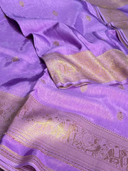 Lavender Purple Banaras Cotton Silk Saree