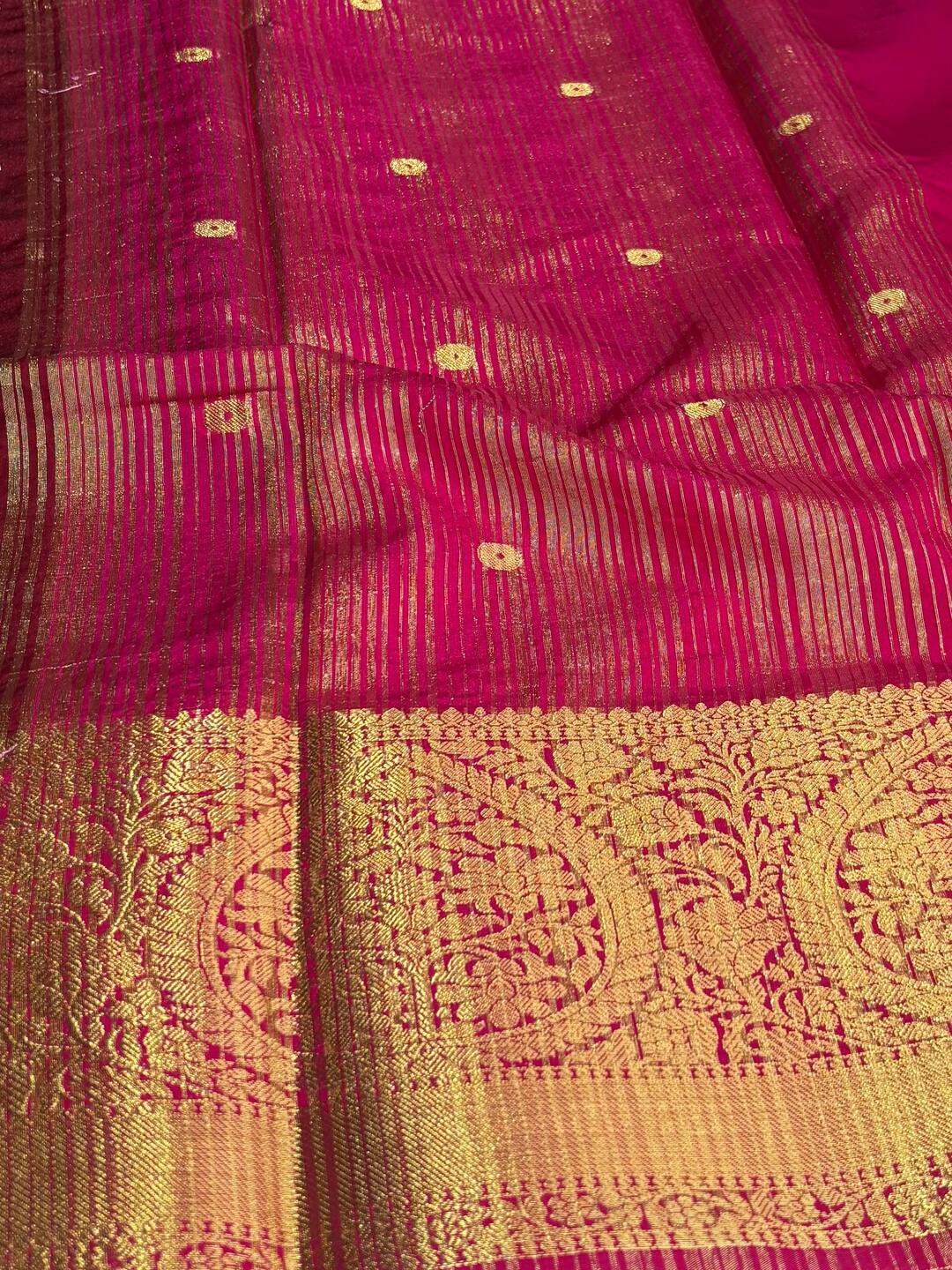 Maroon Banaras Cotton Silk Saree