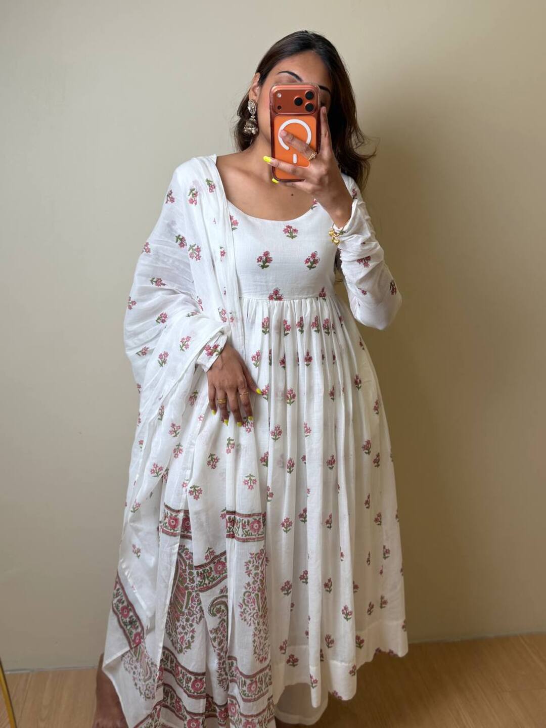 Pure White 3pc Cotton Kurti Suit