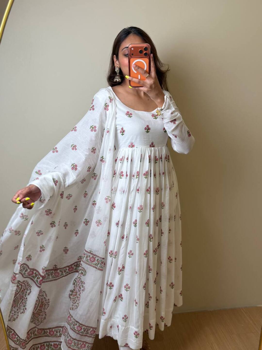 Pure White 3pc Cotton Kurti Suit
