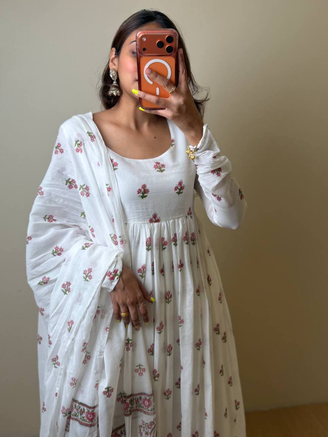 Pure White 3pc Cotton Kurti Suit