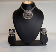 Necklace with Earrings Oxidised Jewellery