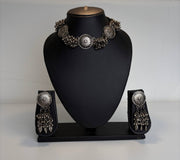 Necklace with Earrings Oxidised Jewellery