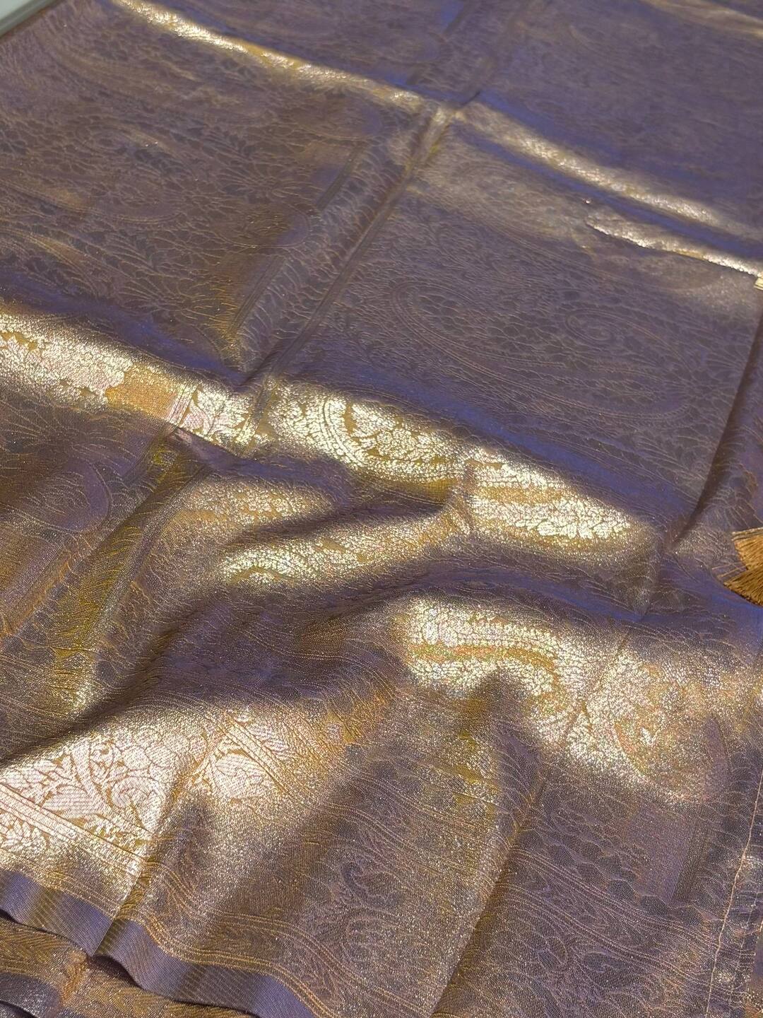 Dual Greenish Blue Cotton Silk Saree