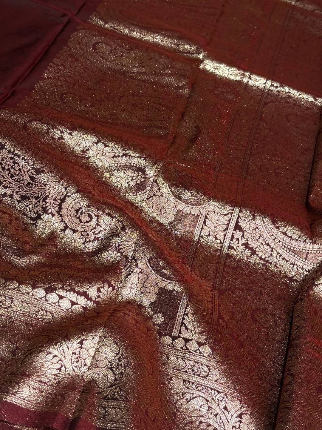 Maroon Cotton Silk Saree