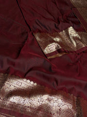 Maroon Cotton Silk Saree