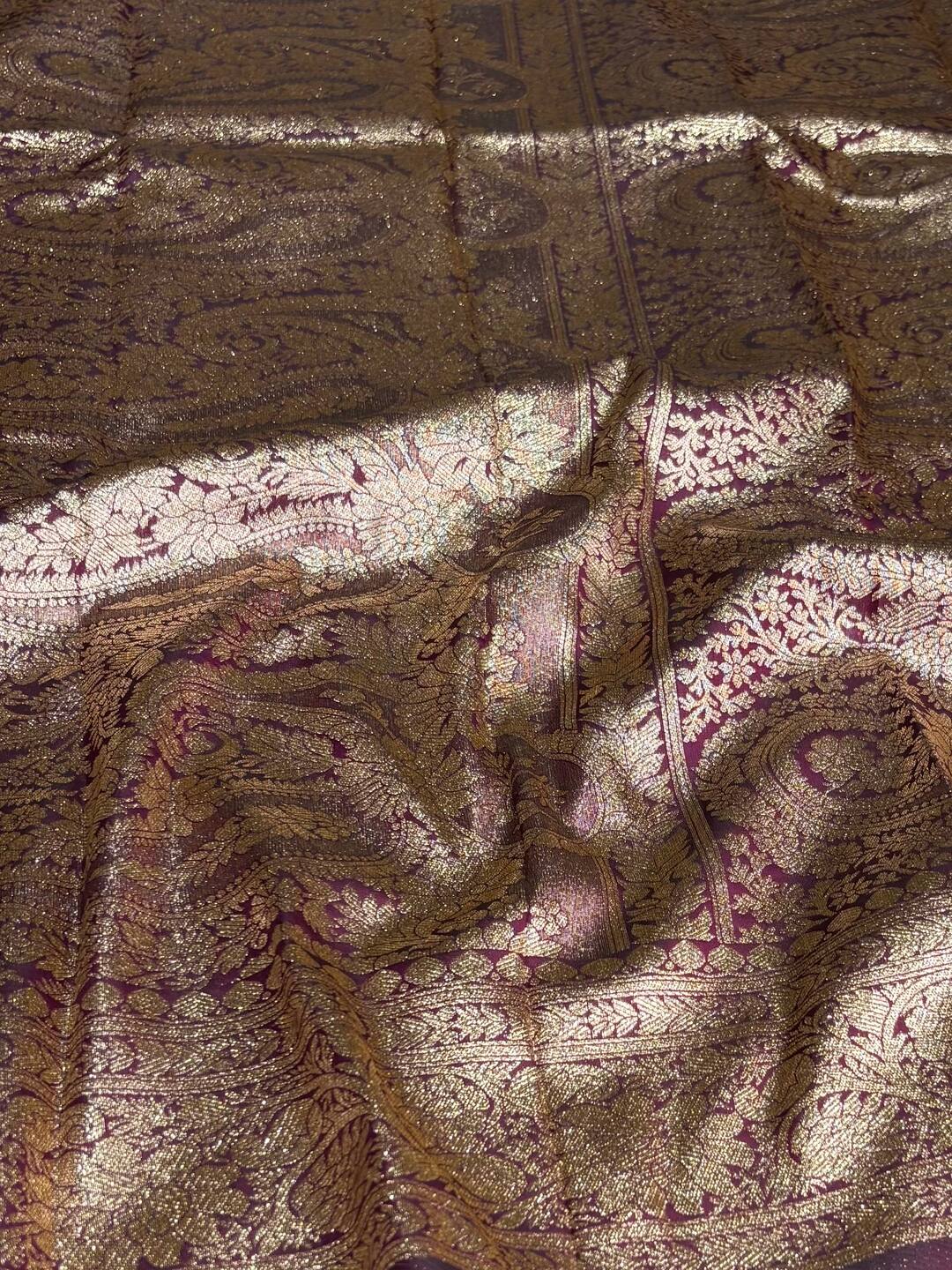 Violet Purple Cotton Silk Saree