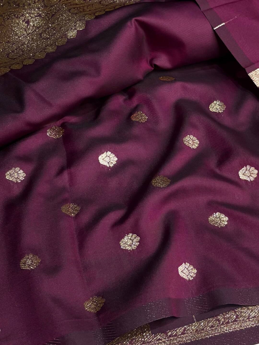 Violet Purple Cotton Silk Saree