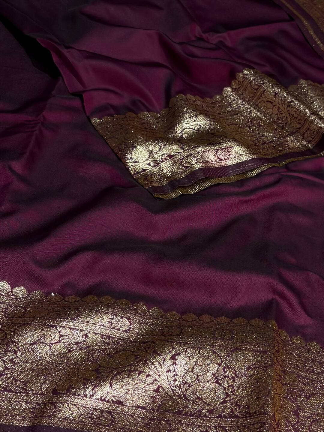 Violet Purple Cotton Silk Saree