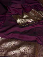 Violet Purple Cotton Silk Saree