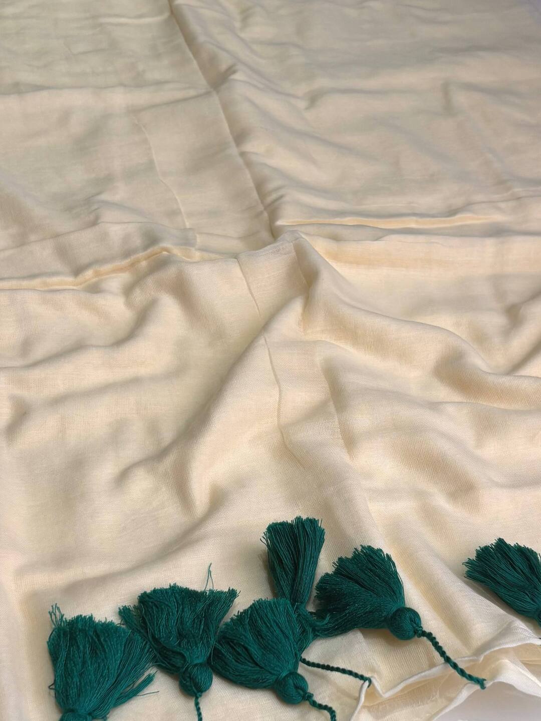 Off White Kadhi Cotton Saree