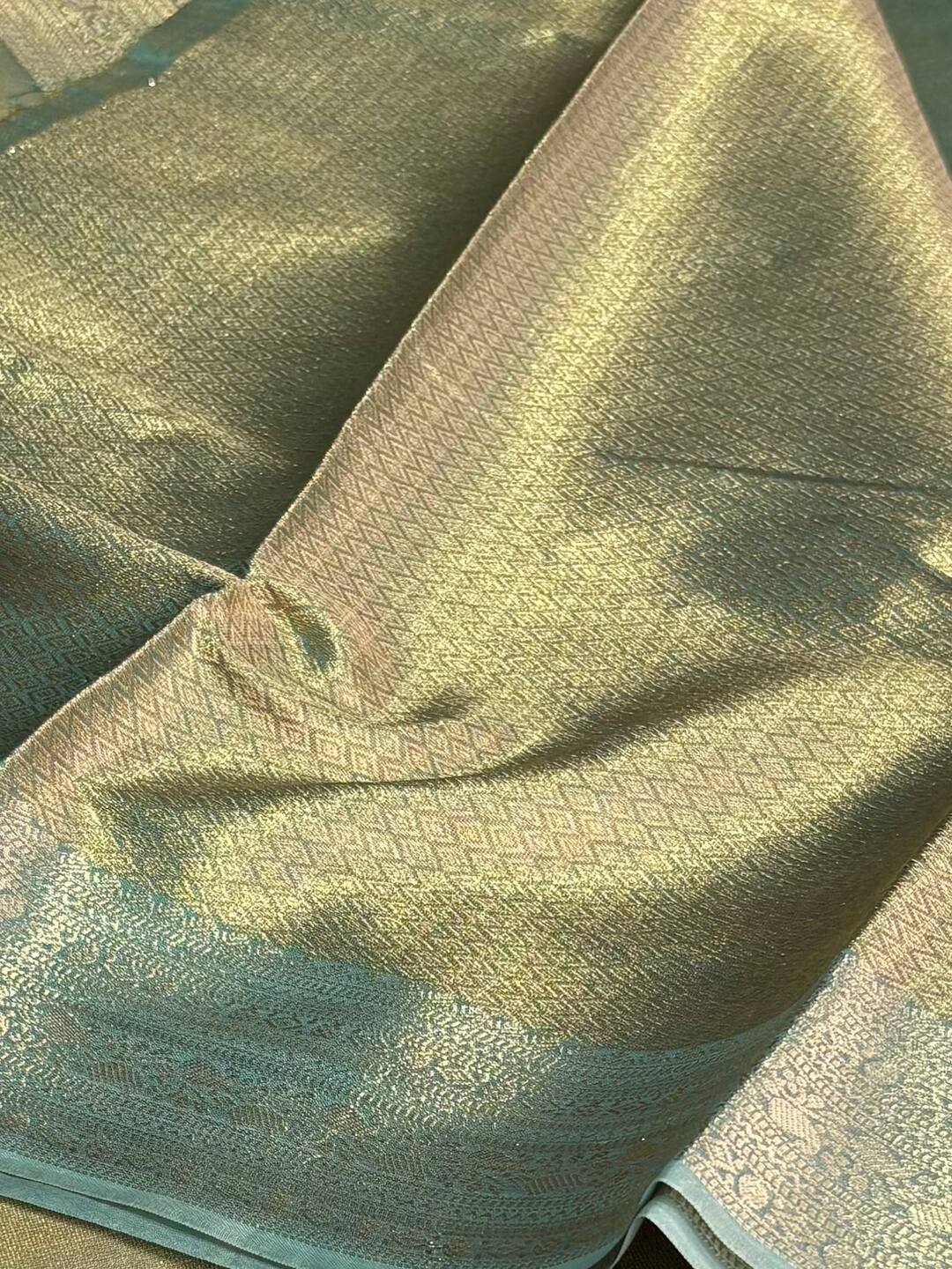 Golden Green Banaras Tissue Silk Saree