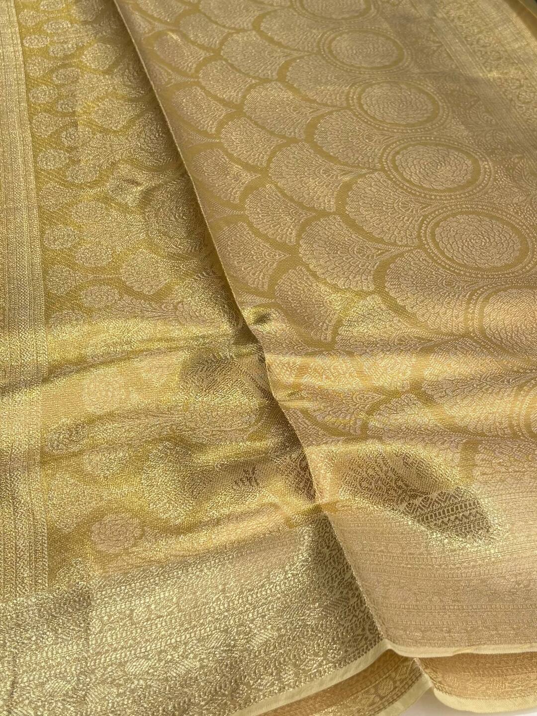 Golden Banaras Tissue Silk Saree