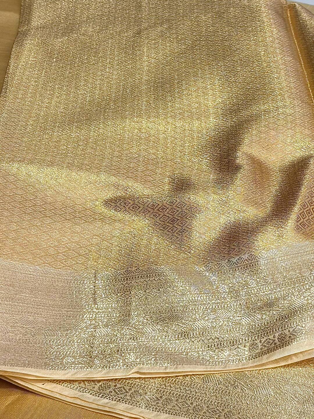 Golden Banaras Tissue Silk Saree