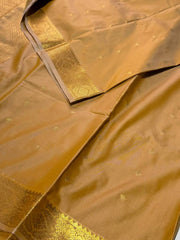 Golden Pastel Yellow Cotton Silk Saree