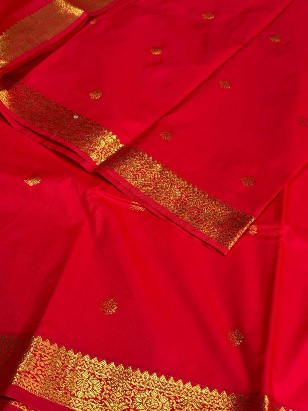 Chili Red Cotton Silk Saree