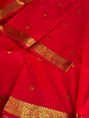 Chili Red Cotton Silk Saree