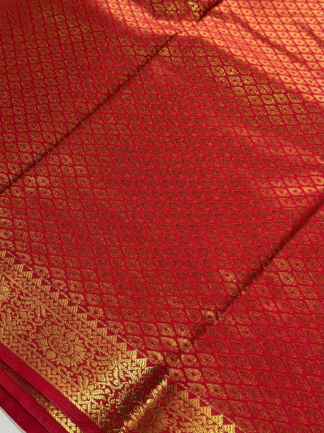 Chili Red Cotton Silk Saree