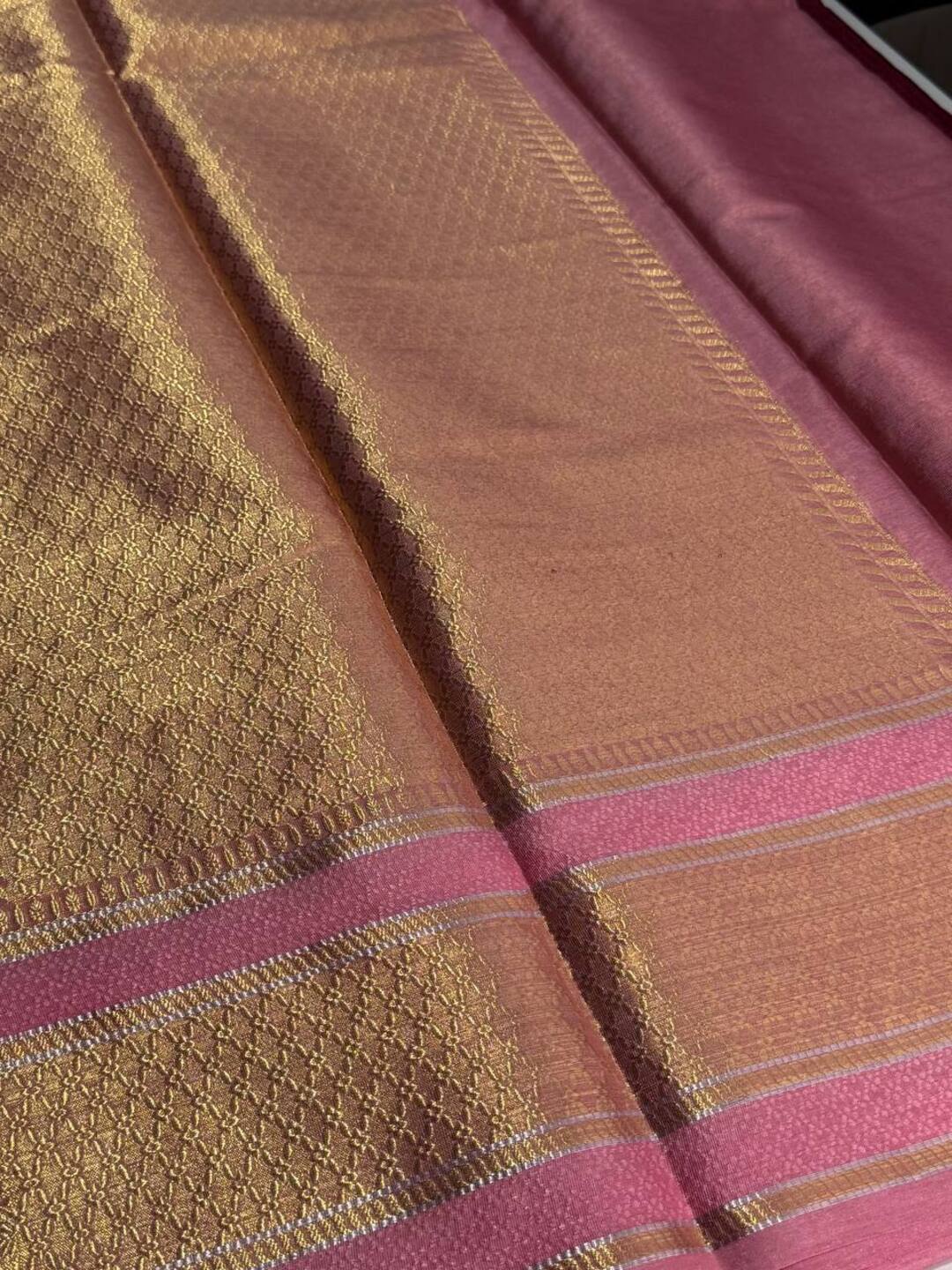 Burgundy Banaras Cotton Silk Saree