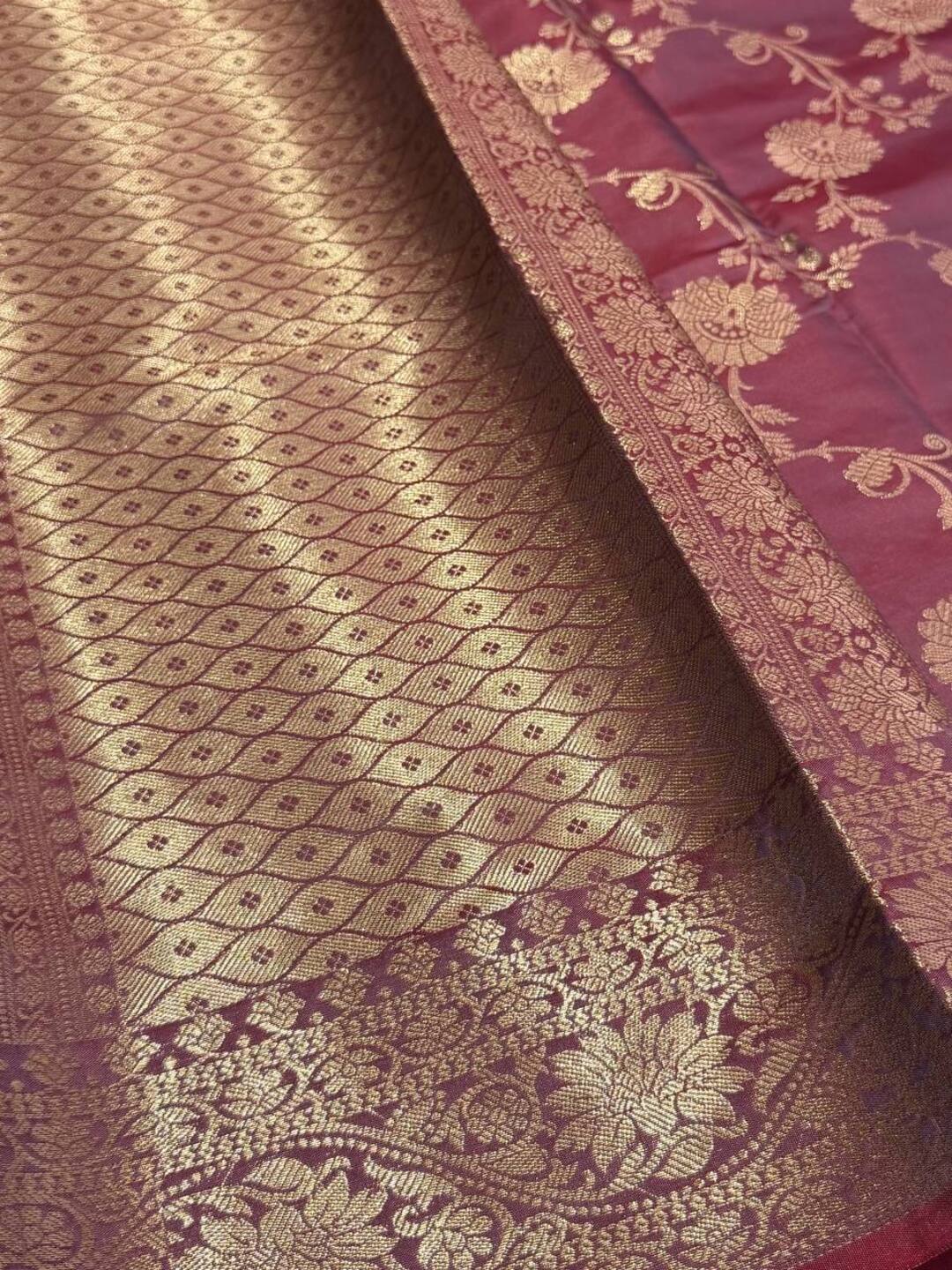 Dual Tone Plum Purple Banaras Cotton Silk Saree