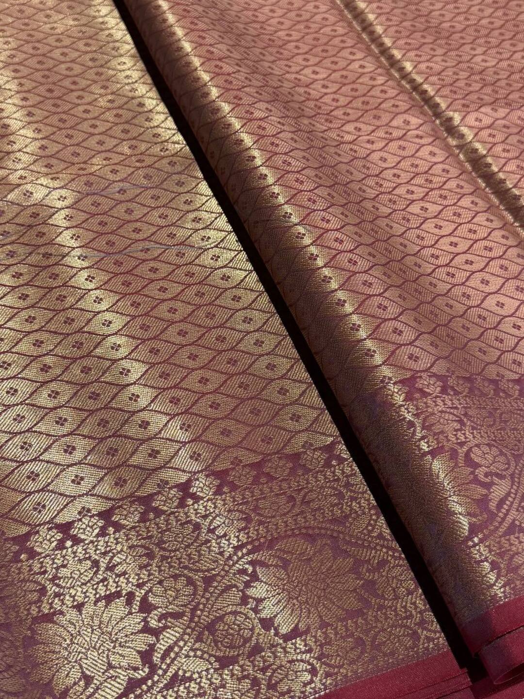 Dual Tone Plum Purple Banaras Cotton Silk Saree