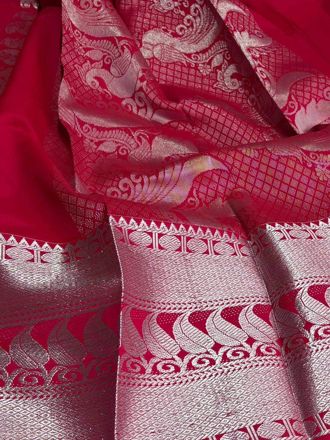 Hot Pink Cotton Silk Saree