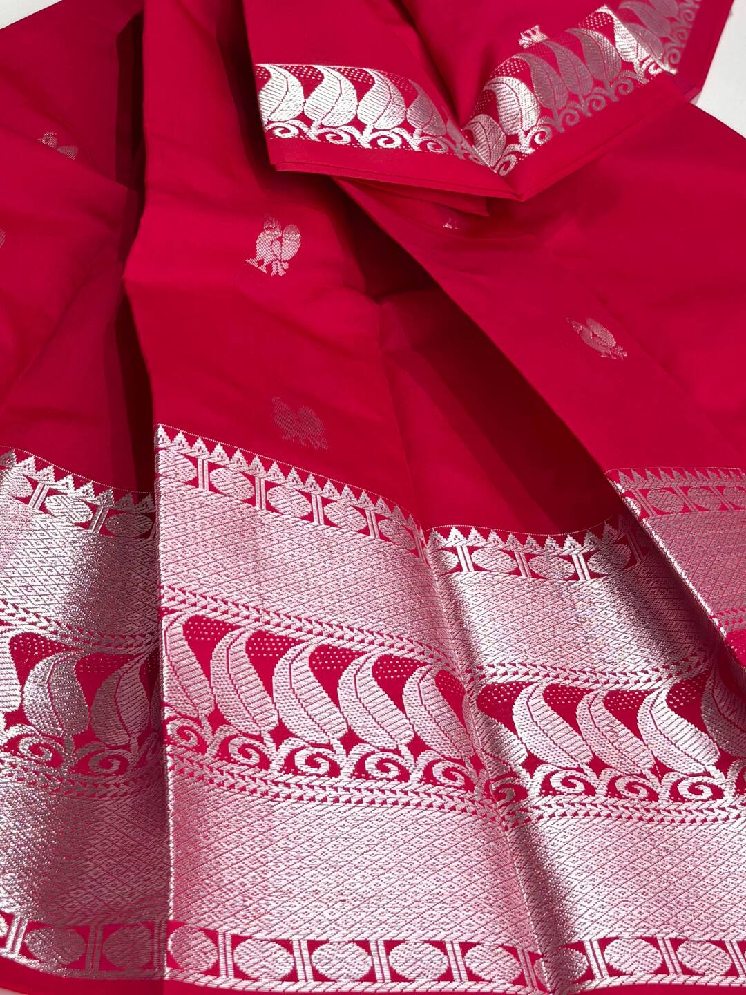 Hot Pink Cotton Silk Saree
