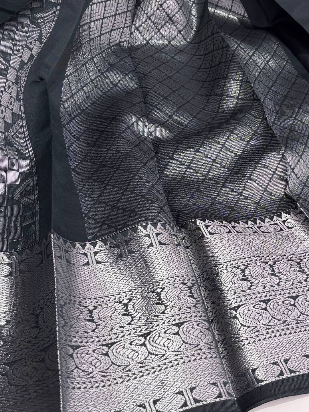 Grey Cotton Silk Saree