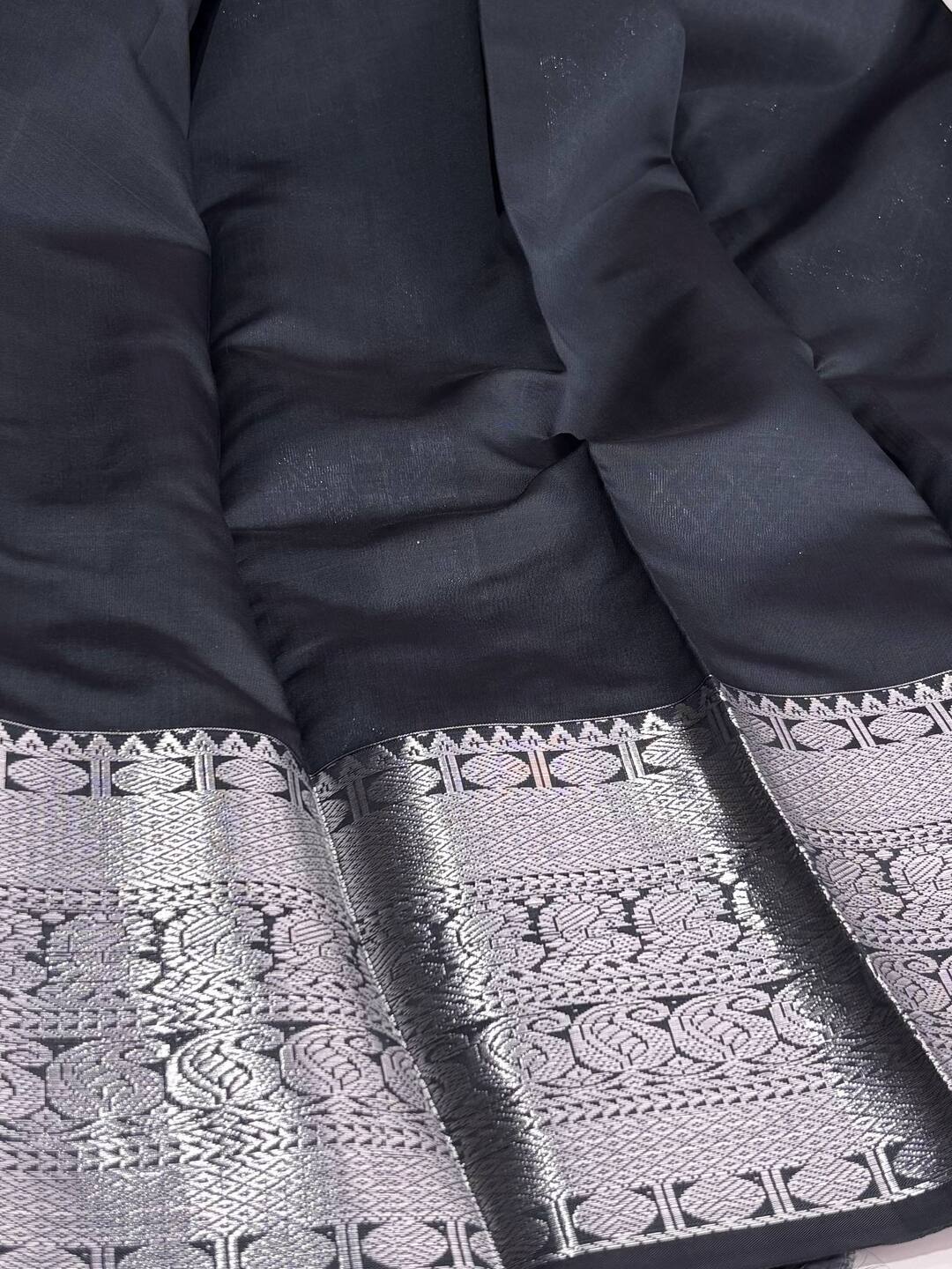 Grey Cotton Silk Saree