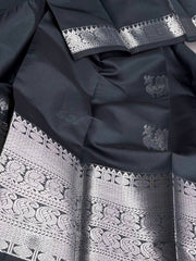Grey Cotton Silk Saree