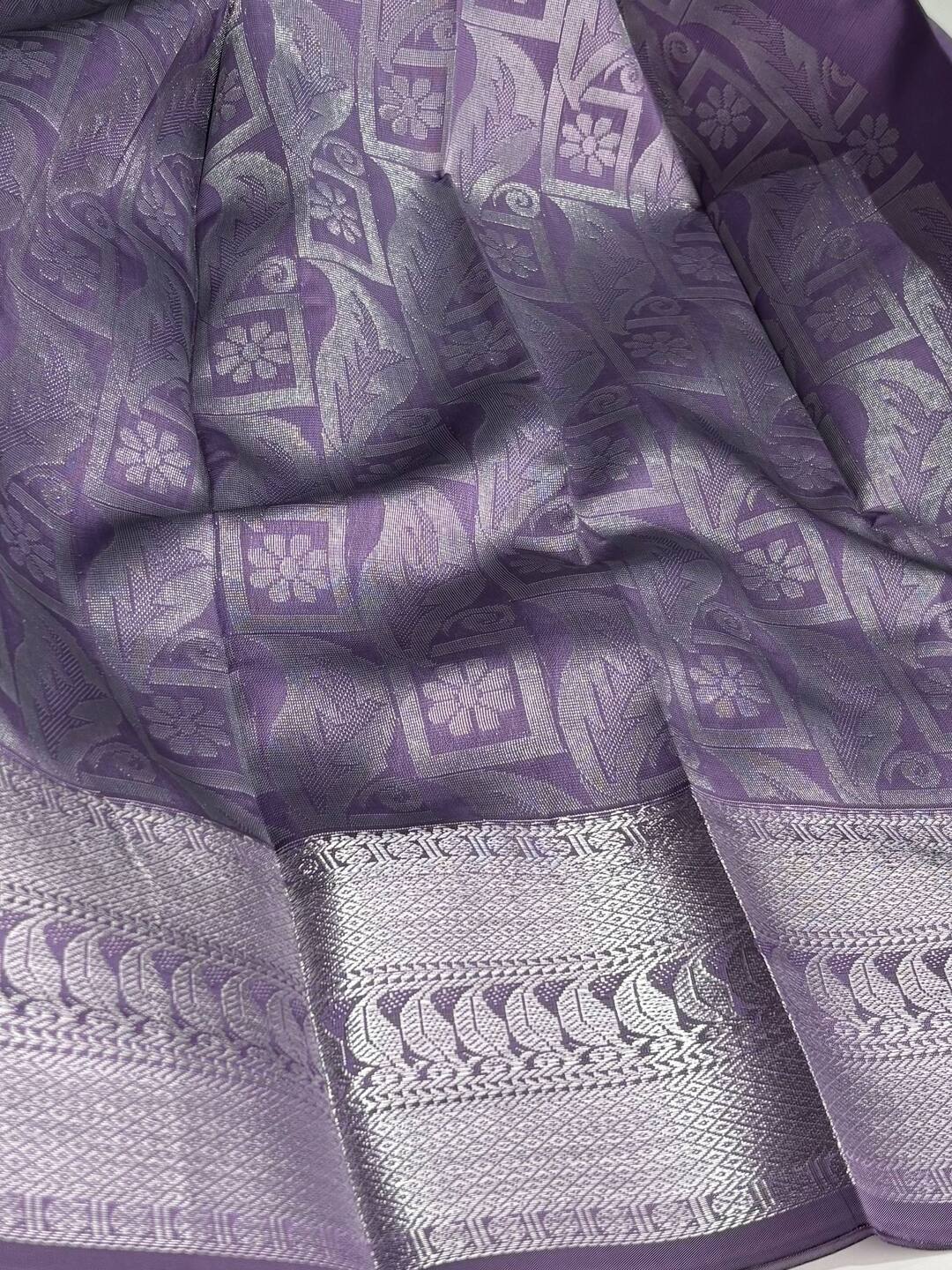 Dusty Purple Cotton Silk Saree