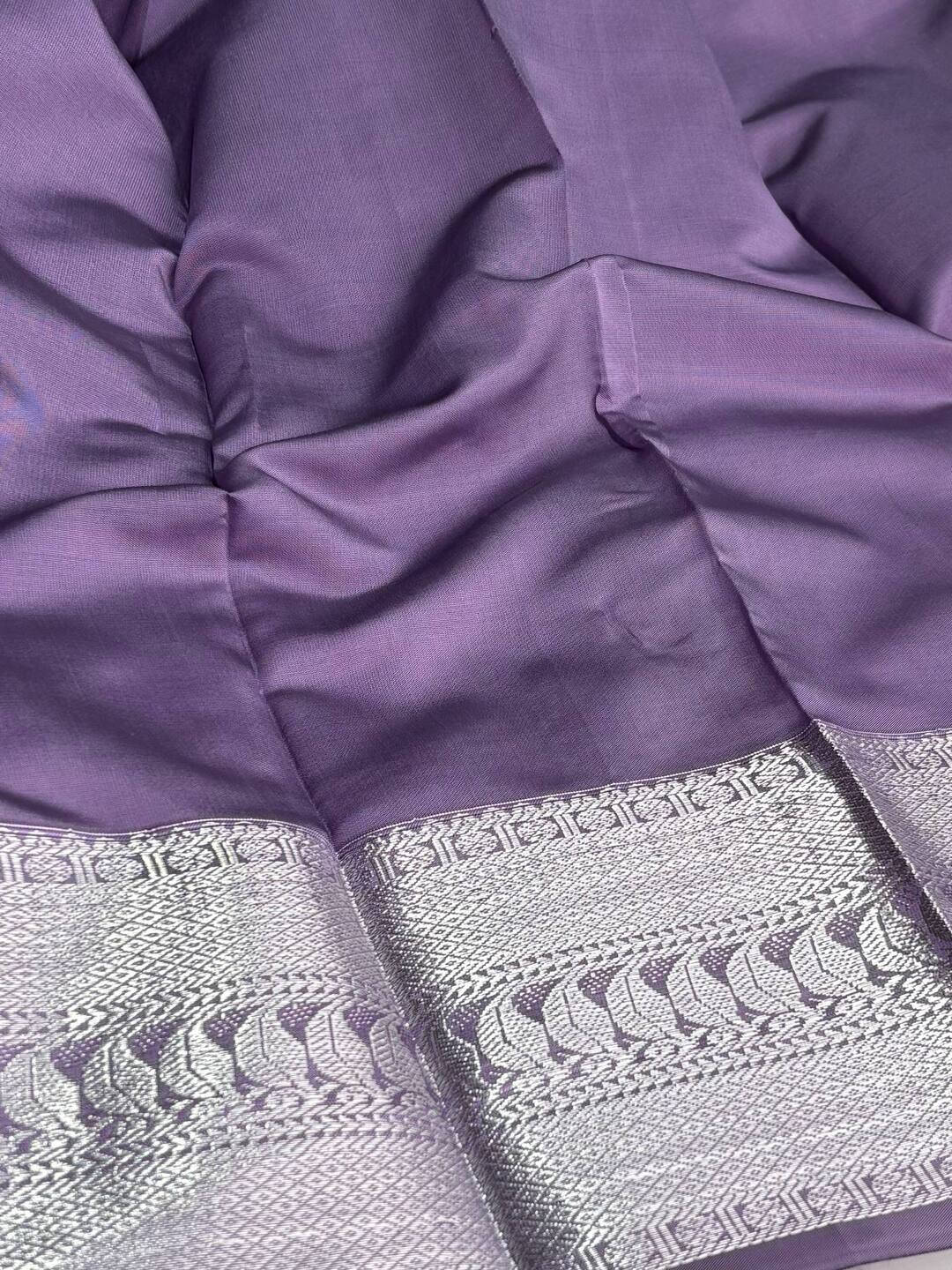 Dusty Purple Cotton Silk Saree