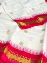 Off White Soft Cotton Saree