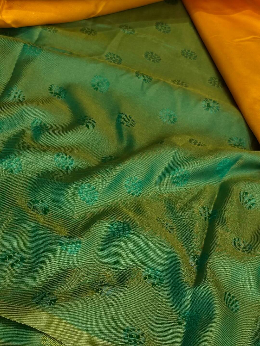 Yellow Cotton Silk Saree