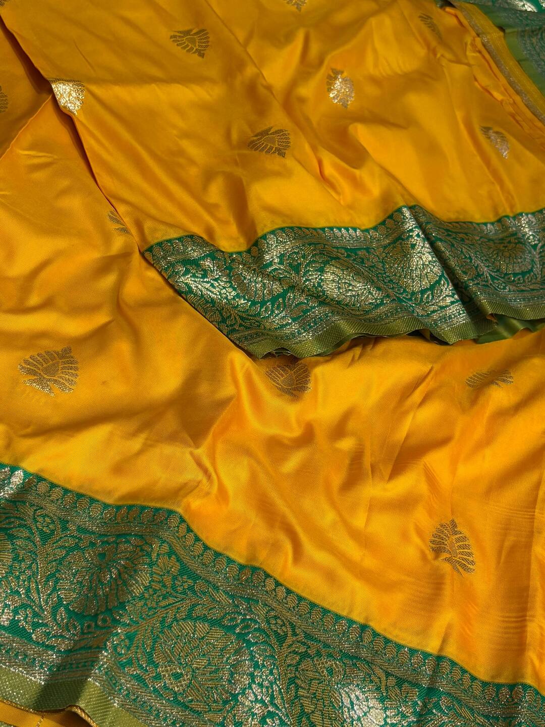 Yellow Cotton Silk Saree