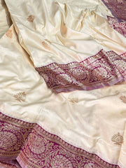 Off White Cotton Silk Saree