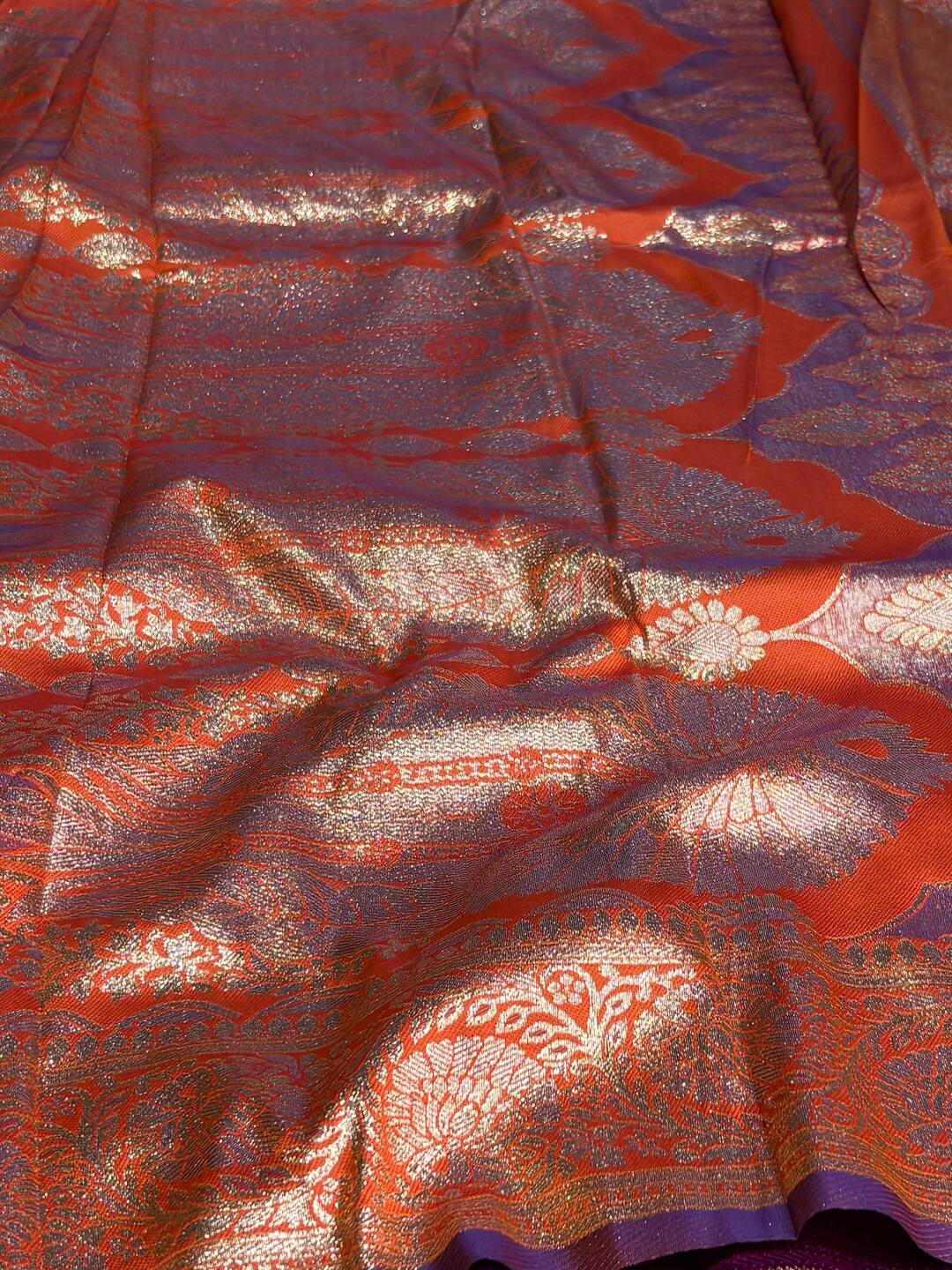 Dual Tone Purple Cotton Silk Saree