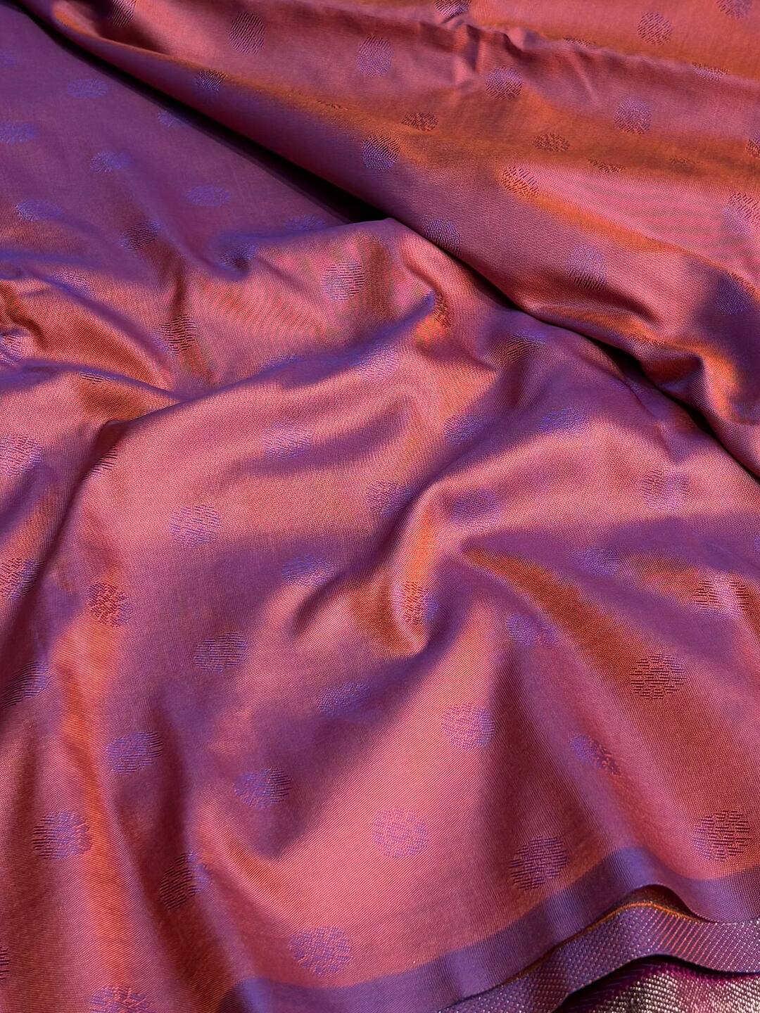 Dual Tone Purple Cotton Silk Saree