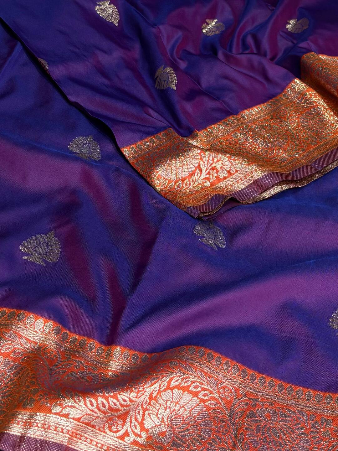 Dual Tone Purple Cotton Silk Saree