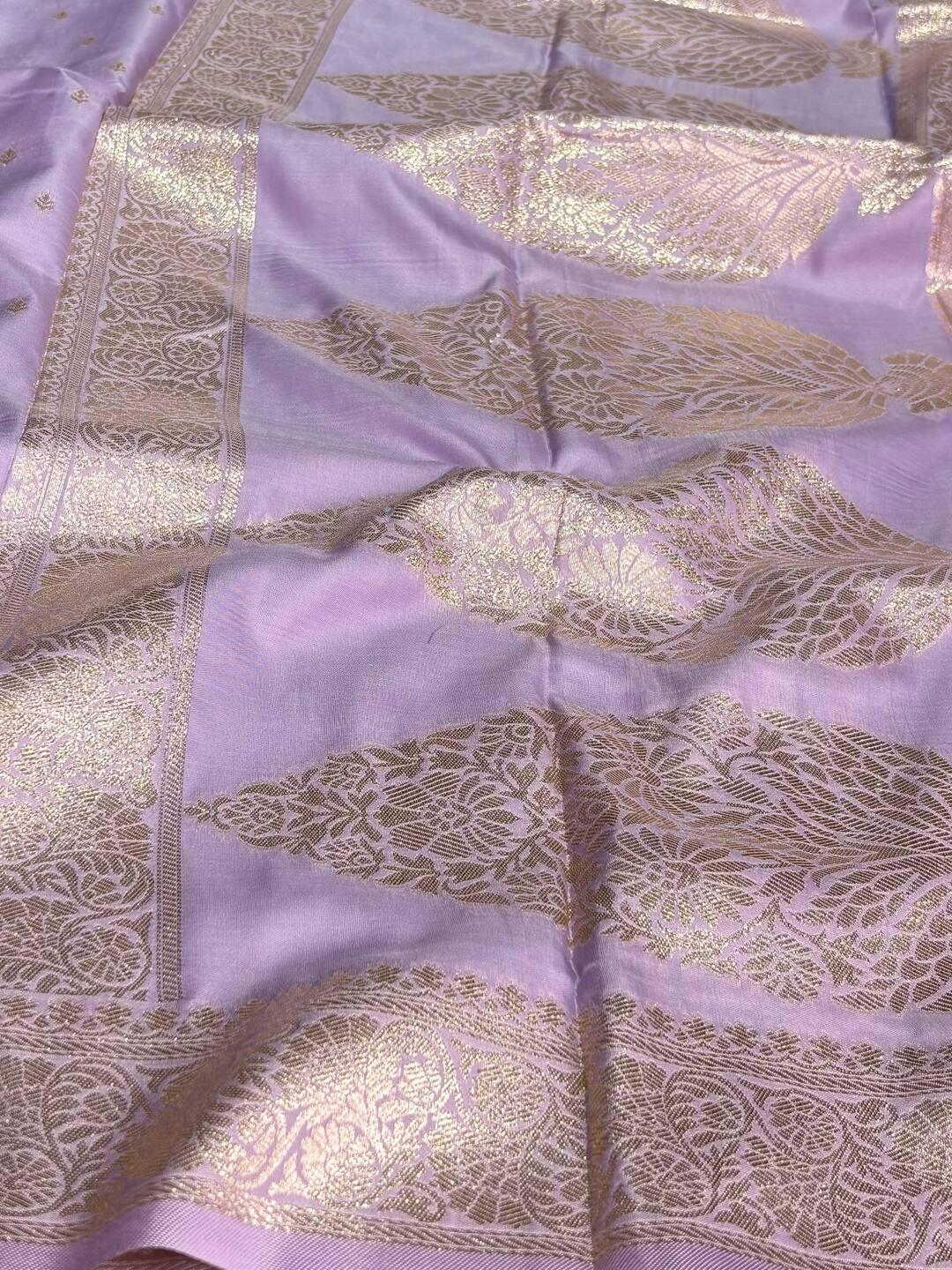 Lavender Purple Cotton Silk Saree