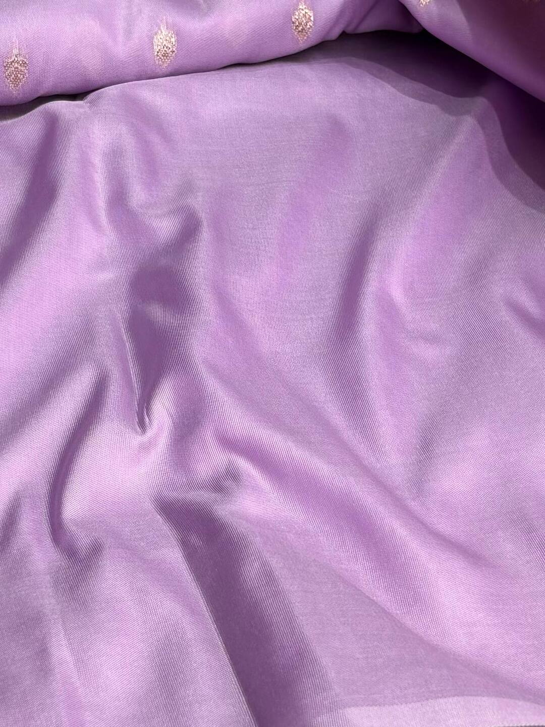 Lavender Purple Cotton Silk Saree
