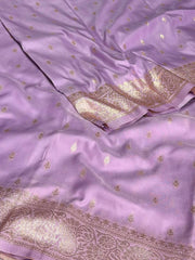 Lavender Purple Cotton Silk Saree