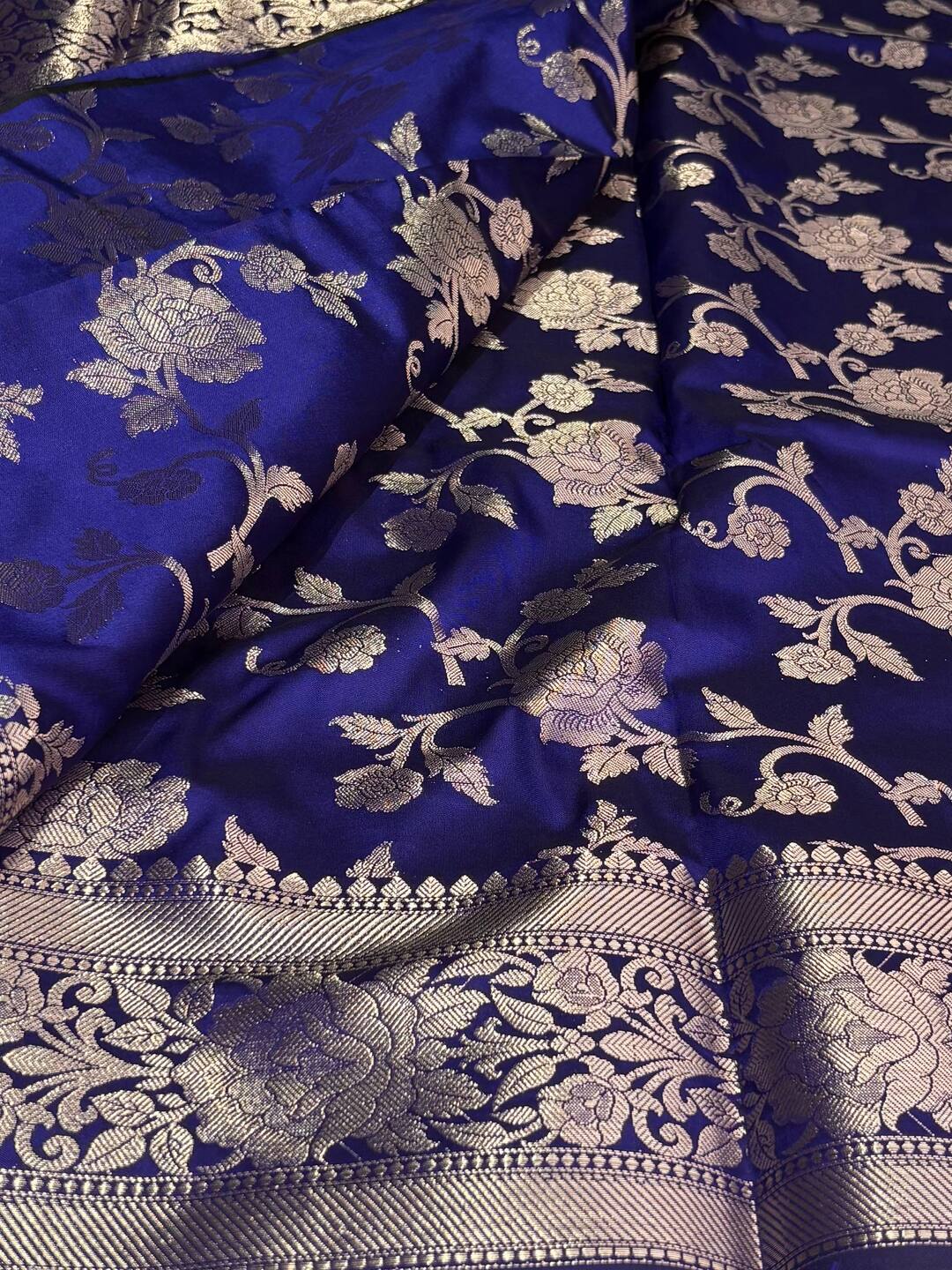 Navy Blue Cotton Silk Saree