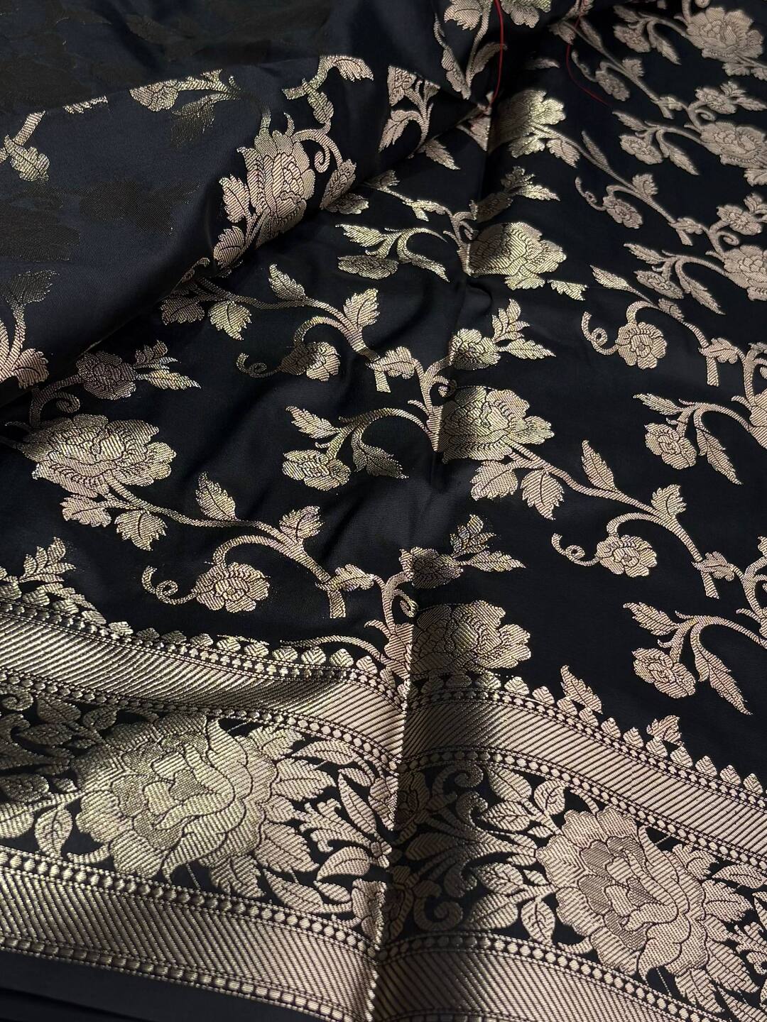 Black Cotton Silk Saree