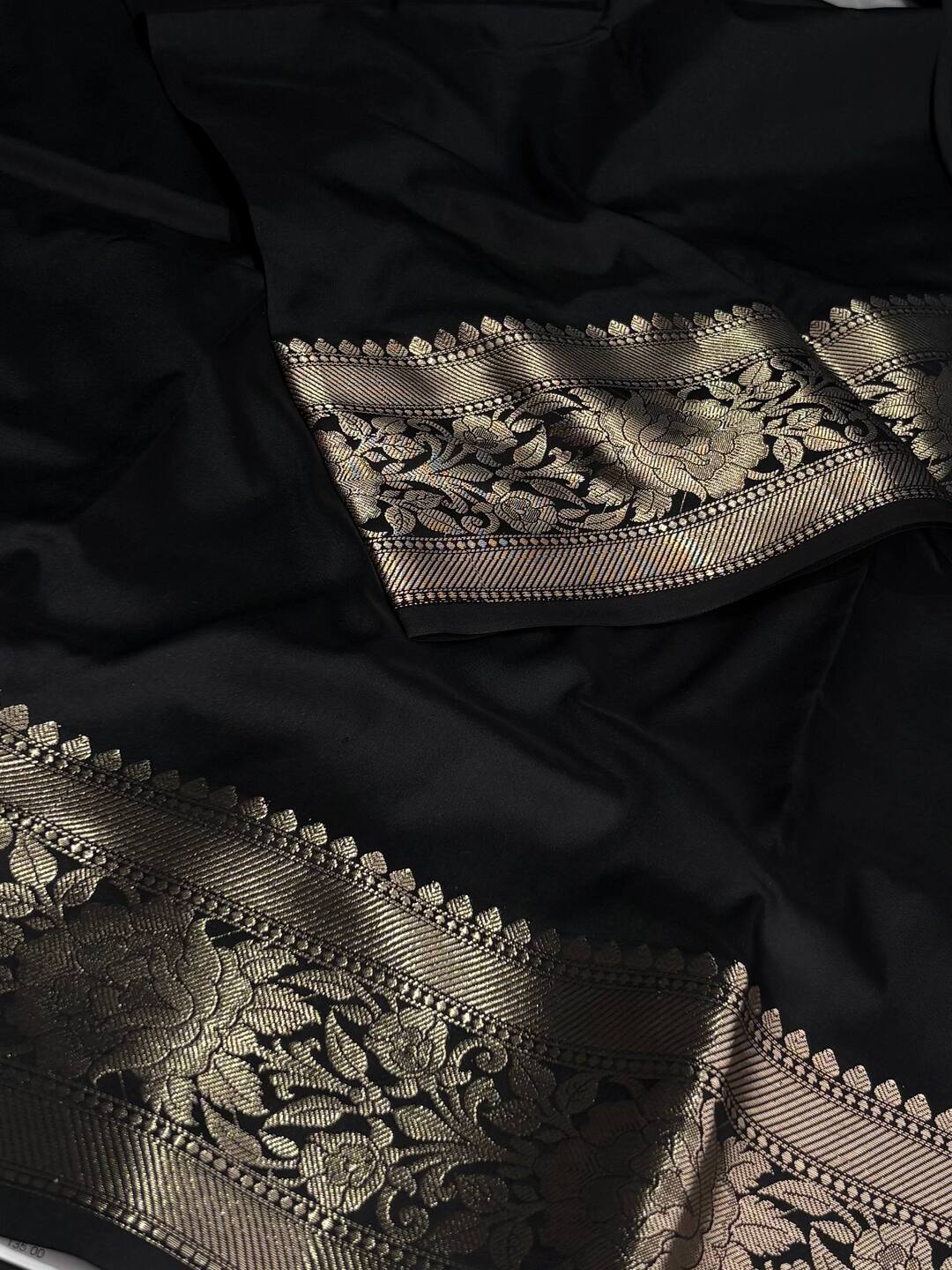 Black Cotton Silk Saree