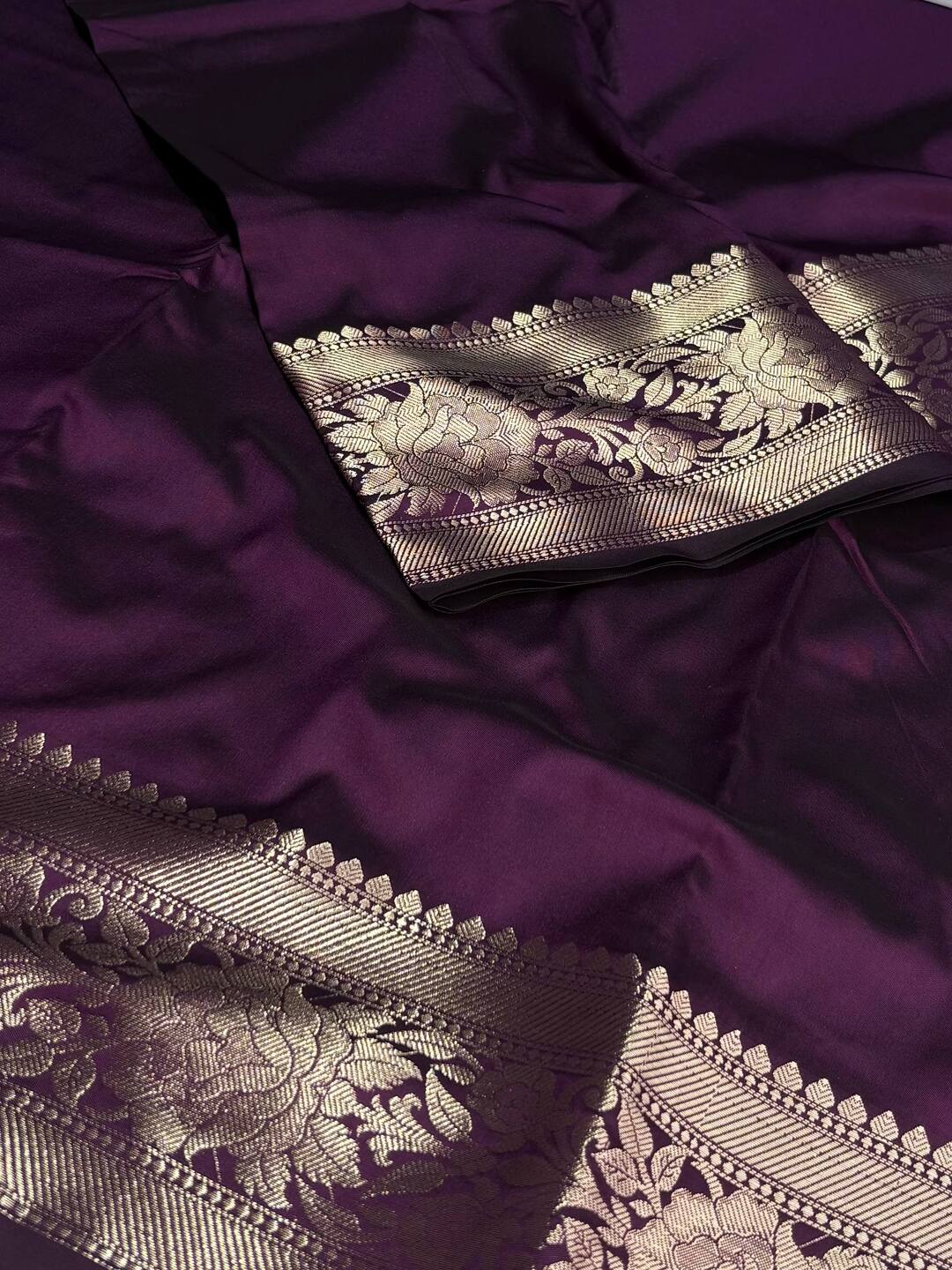 Royal Purple Cotton Silk Saree